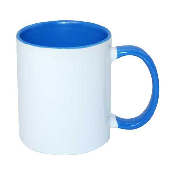 Potisk hrnečku, bílý, lem barevný  0,25l