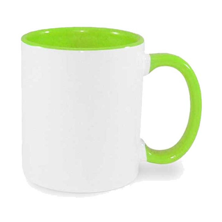 Potisk hrnečku, bílý, lem barevný  0,25l