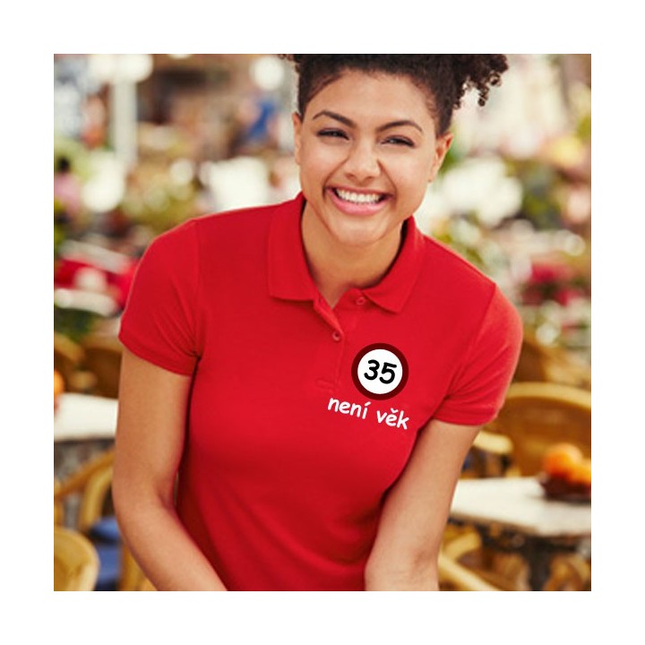 Potisk tricka, damske polo 084 bile (s limeckem)