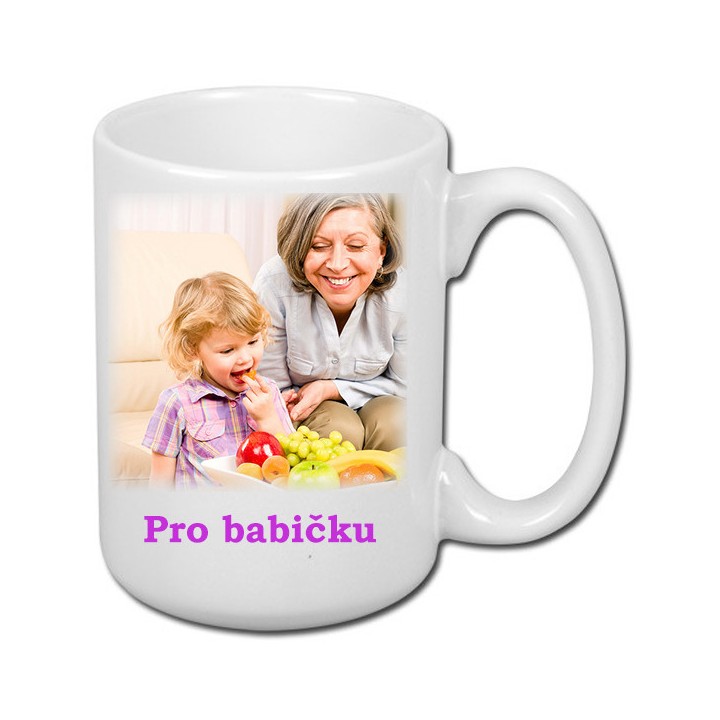 Hrnek s potiskem, bílý