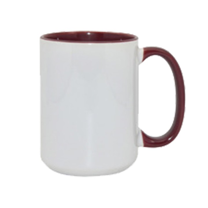 Potisk hrnečku, bílý, lem barevný  0,25l