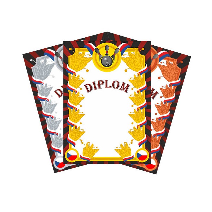 Diplomy BOWLING na fotopapíru