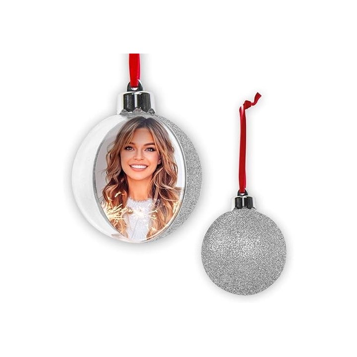 Vánoční baňka stříbrná